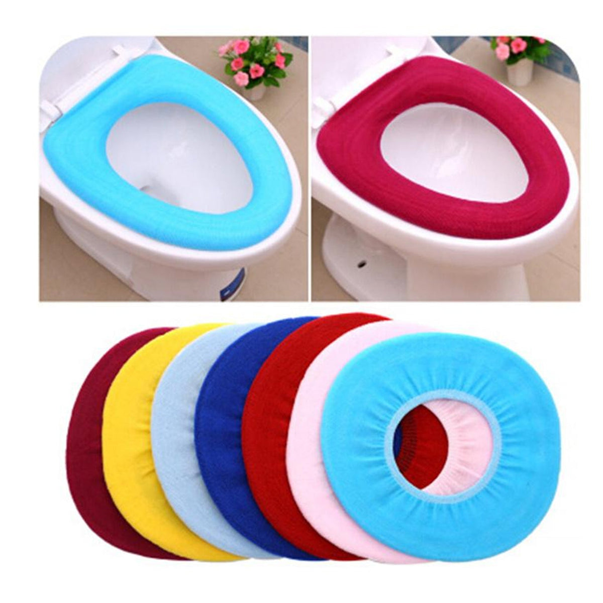 Close-up of a soft, washable toilet seat cover in a warm tone, enhancing bathroom comfort.