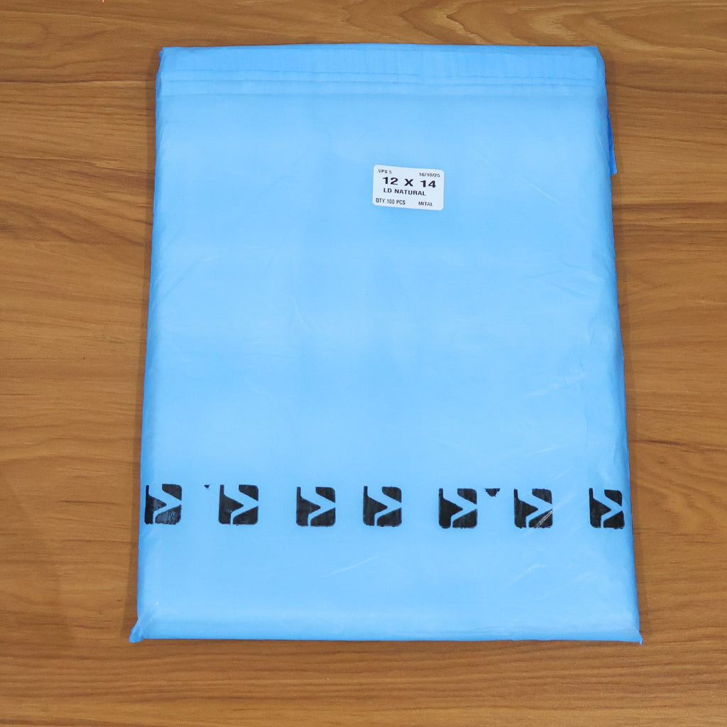 Close-up of self-adhesive courier polybag seal for tamper resistance