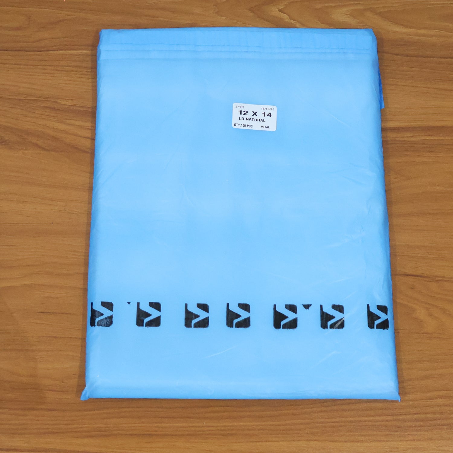 Close-up of self-adhesive courier polybag seal for tamper resistance