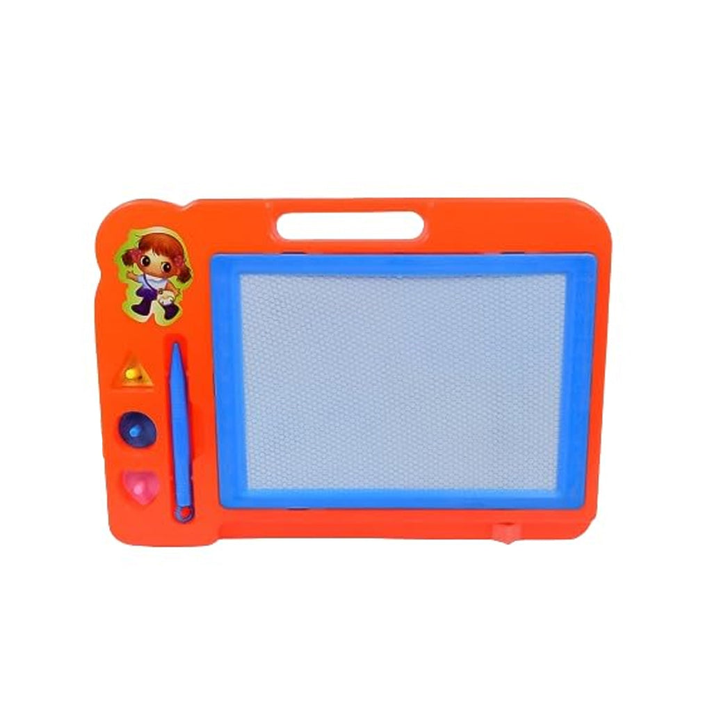 Bright yellow Magnetic Sketch Pad with drawing stylus, ready for kids to play.
