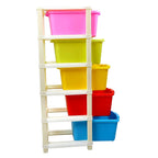 Organized home space with a 5-layer storage box, keeping essentials tidy.