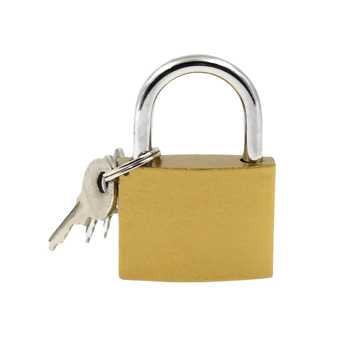 Top-down view of the 38mm solid padlock, highlighting its robust design.