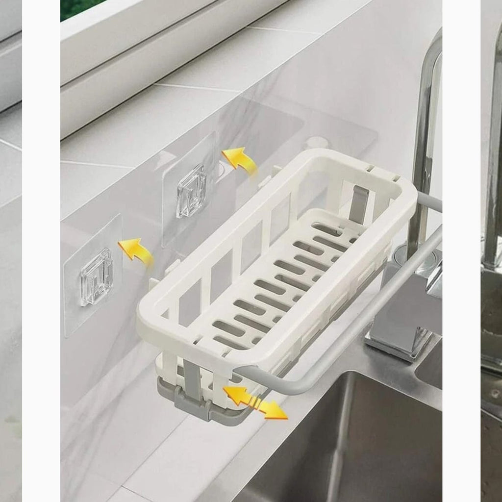 Clean and organized kitchen sink area, thanks to the efficient Bathora sink organizer.