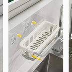 Clean and organized kitchen sink area, thanks to the efficient Bathora sink organizer.