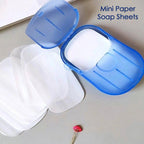 Single travel paper soap sheet dissolving in water for effective hand wash