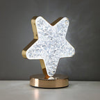 USB rechargeable Crystal Diamond Lamp glowing with soft light on a tabletop.
