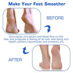 Silicone foot scrubber mat in use during shower