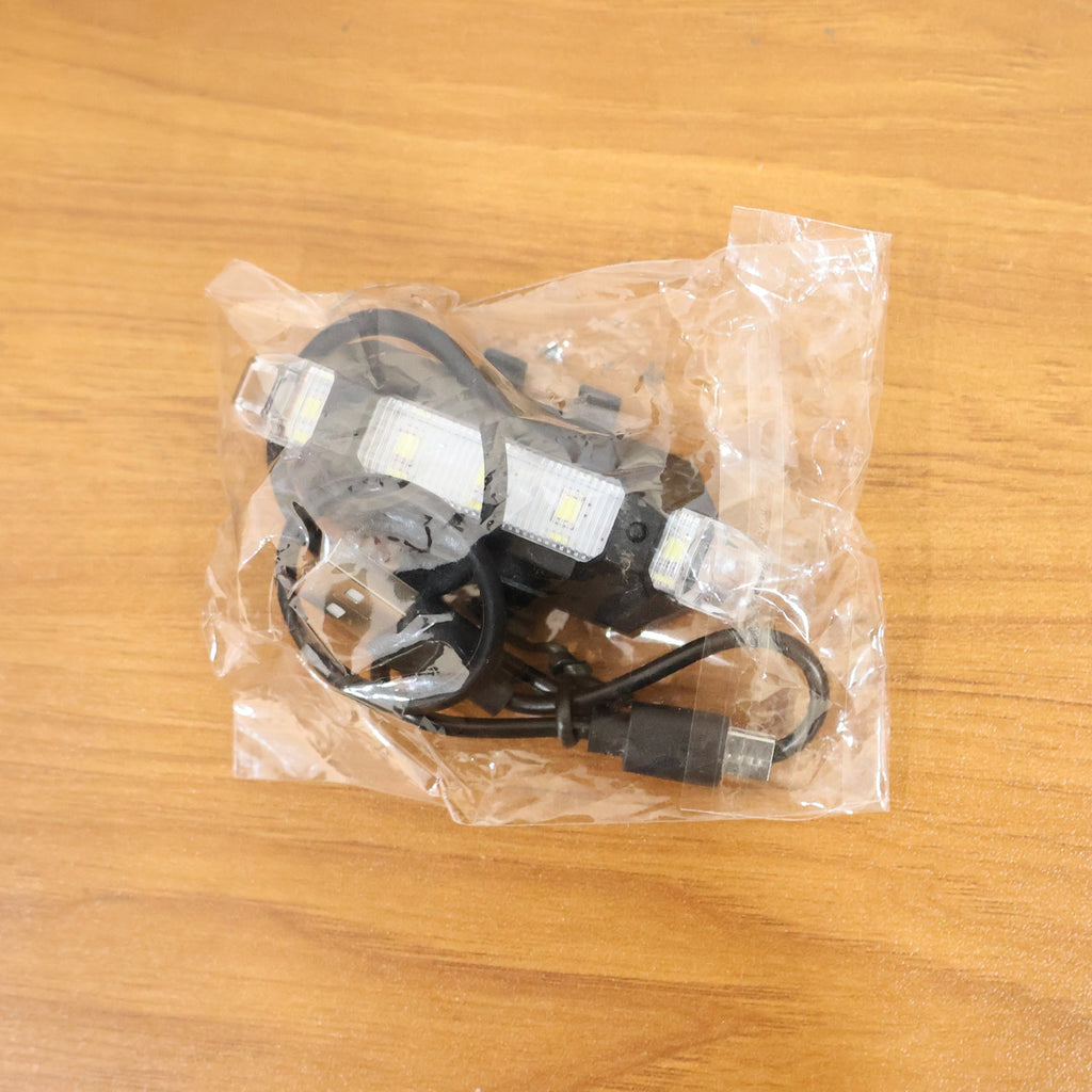 Packaging of Rechargeable Bicycle Light set ready for retail display.