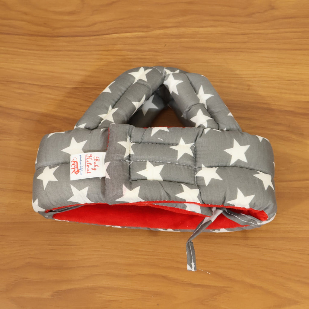 Front view of baby safety helmet with cushioned padding
