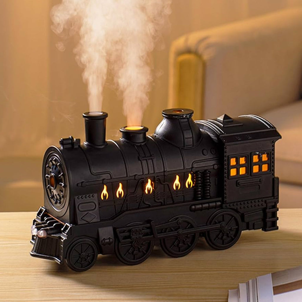 TidyTrain mist output from portable mini humidifier in vintage style