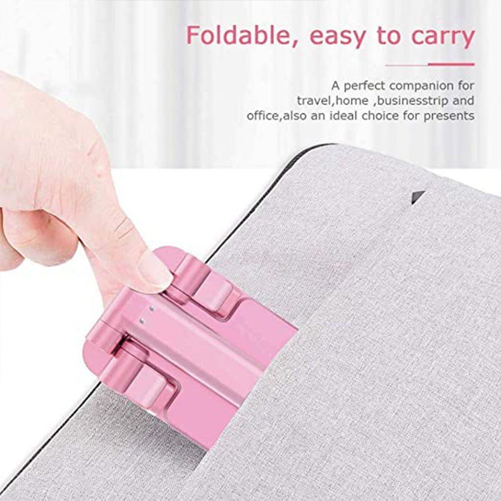 Compact phone stand with mirror, providing a convenient solution for desk organization.