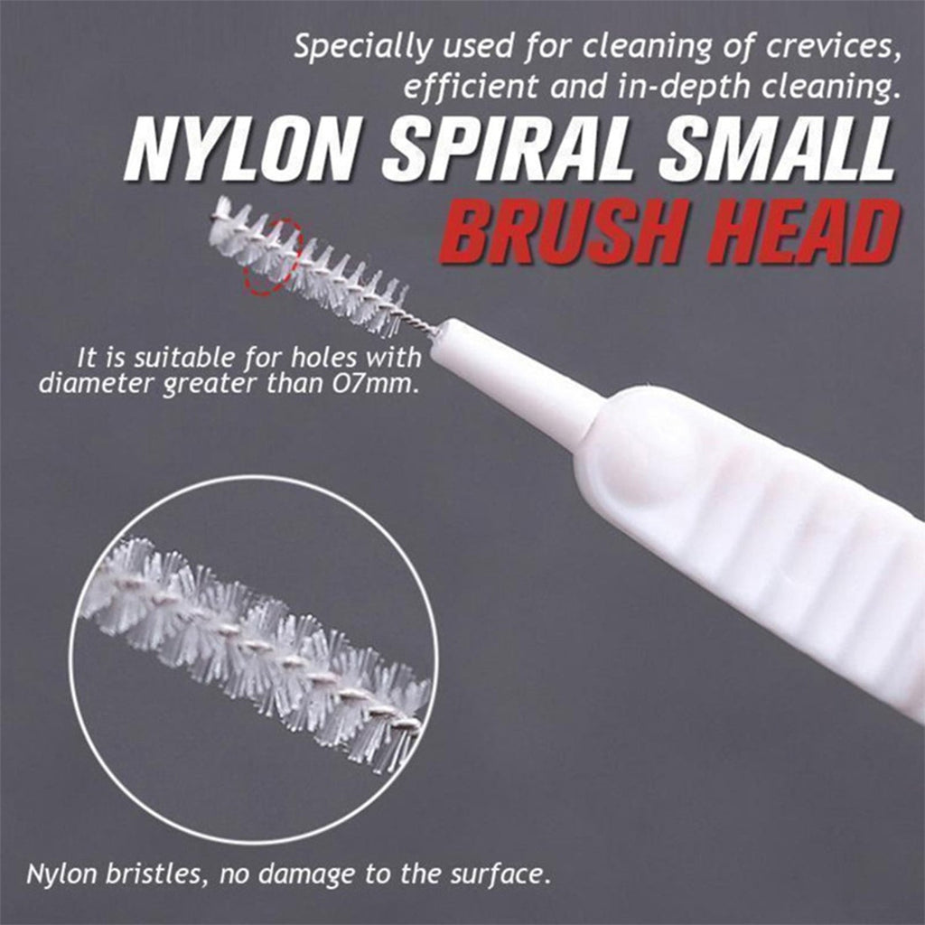 Individual small brushes from the set, ideal for intricate shower head cleaning tasks.