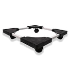 Durable metal and plastic framed support base for fridge and washing machine