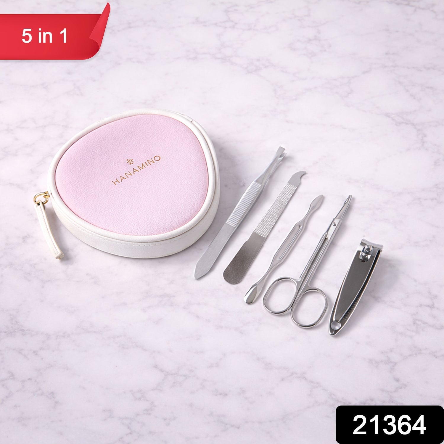 Grooming set with stainless steel nail tools