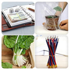 Collection of strong multicolor elastic bands for both office and home.