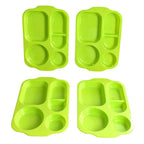 Unbreakable divided plates, ideal for both kids and adults.