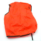 A stack of folded high visibility safety vests, ready for distribution to a team or event staff.
