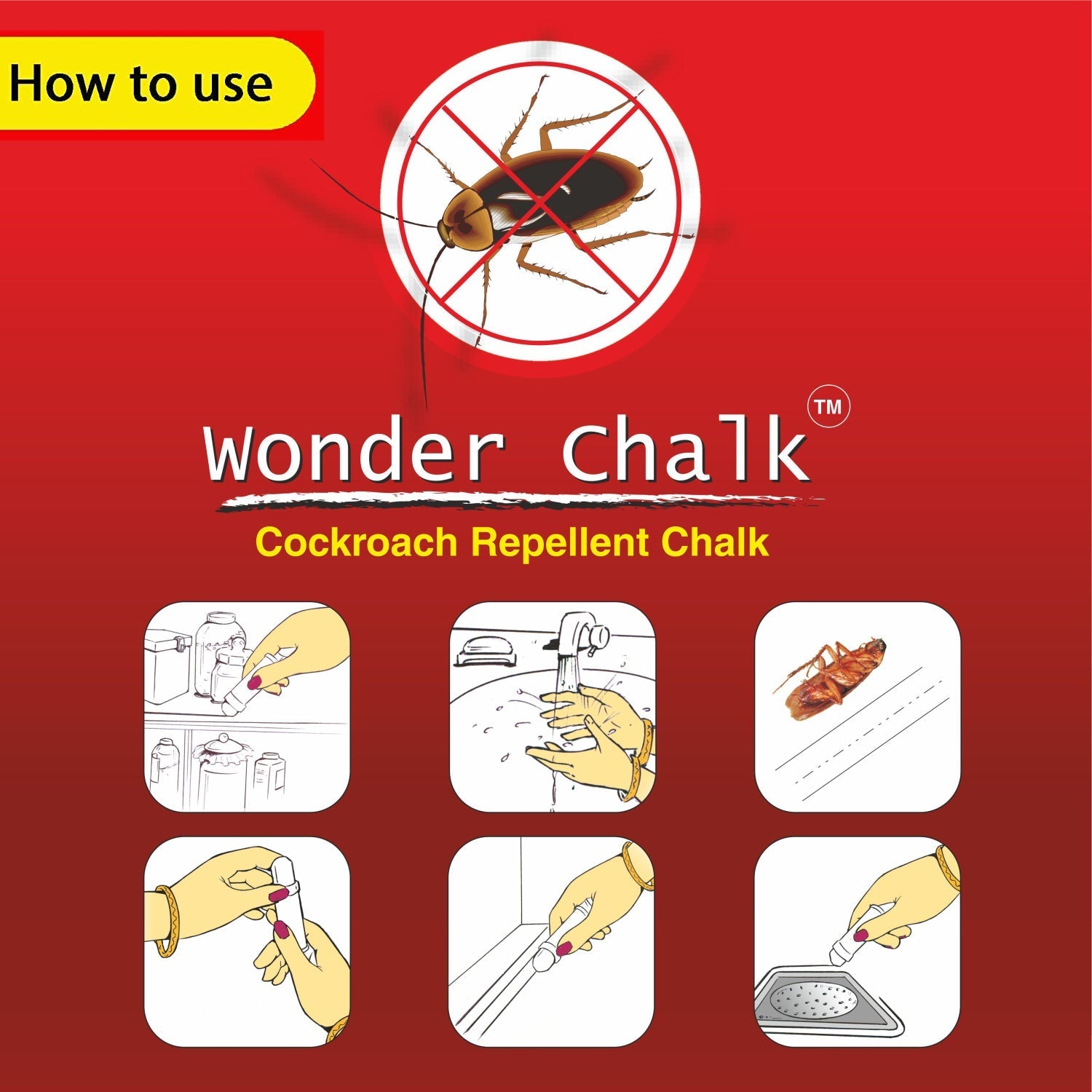 Multiple packs of Wonder Fresh Cockroach Chalk, showcasing the bulk quantity.