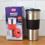 Stainless steel tumbler for hot and cold beverages with leak-resistant design