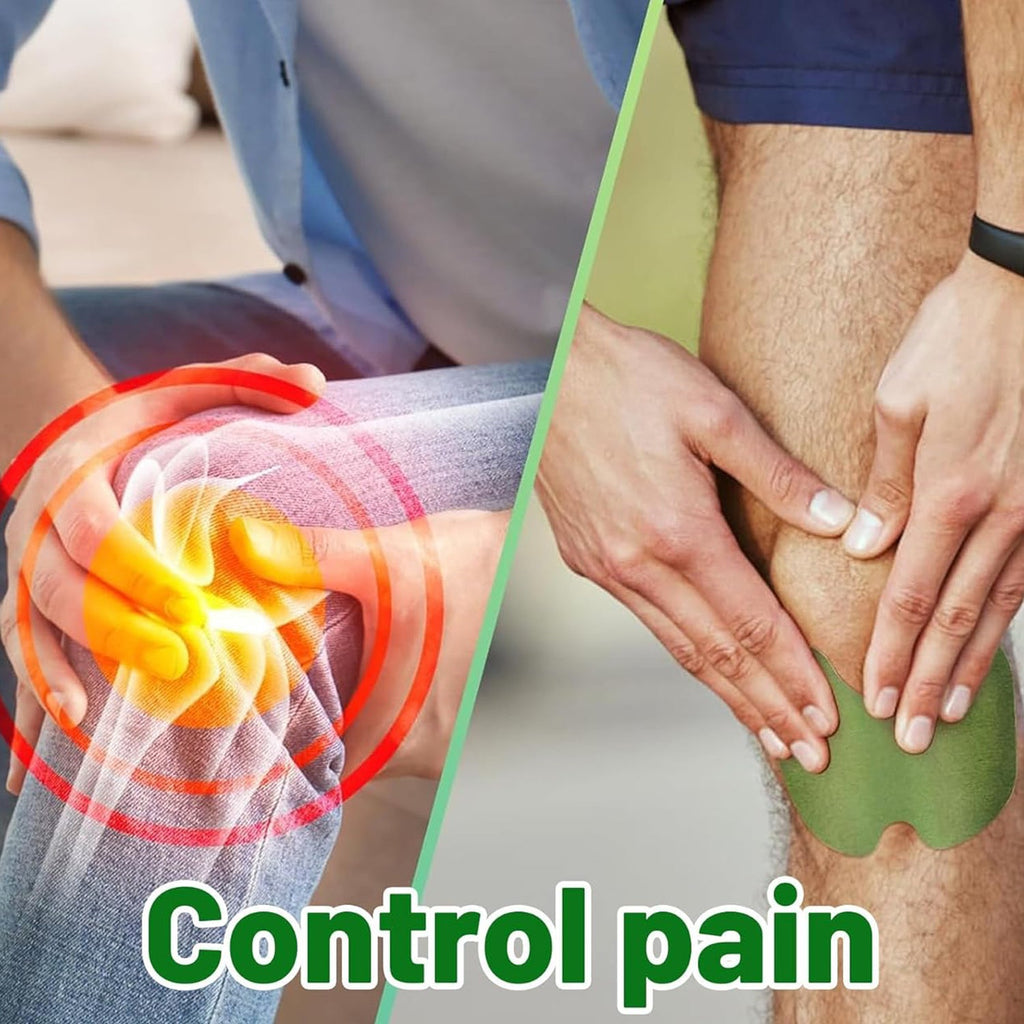 Adhesion detail of herbal knee relief patch on skin