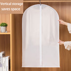 Vertical storage suit cover in folded compact view.