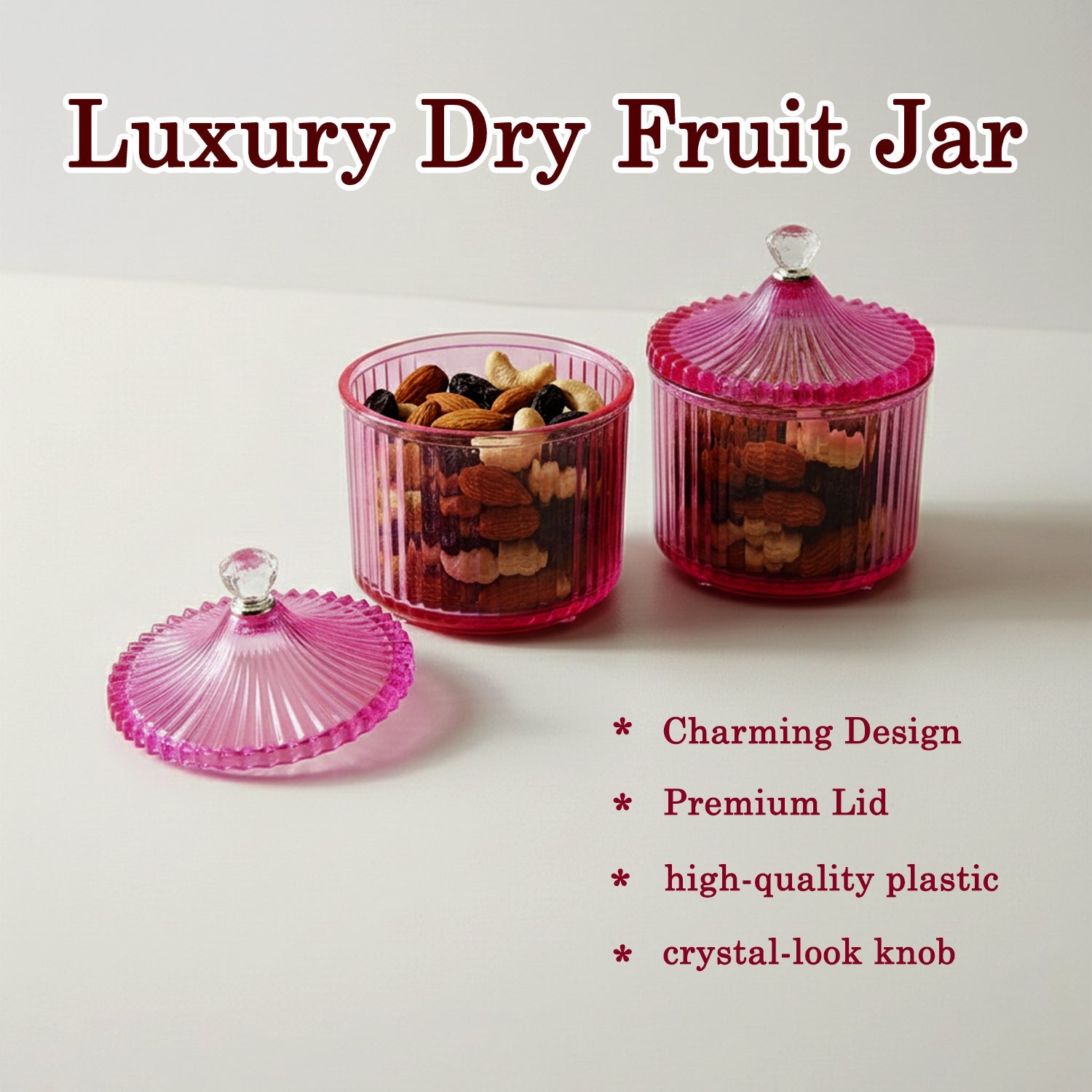 Decorative luxury dry fruit storage jars set ideal for serving snacks