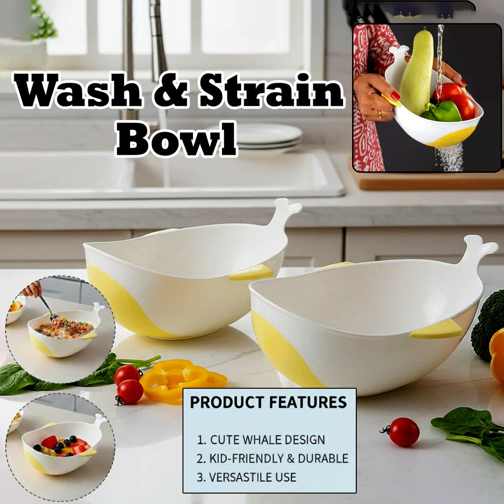 Multipurpose plastic rice washing bowl and colander set, 2 pieces