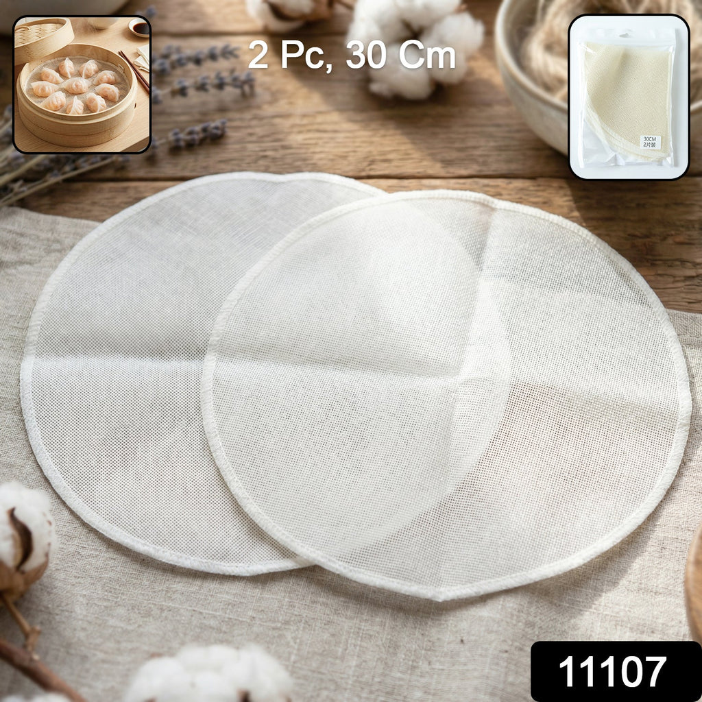 Set of two cotton steaming cloths, ideal for healthy cooking