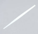 Clean white plastic rolling pin resting on a modern kitchen countertop, ready for use.