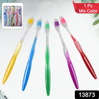 MintGuard plastic toothbrush with ergonomic handle, suitable for adults and kids.