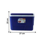 Compact size blue ice cooler box for travel and outdoor activities