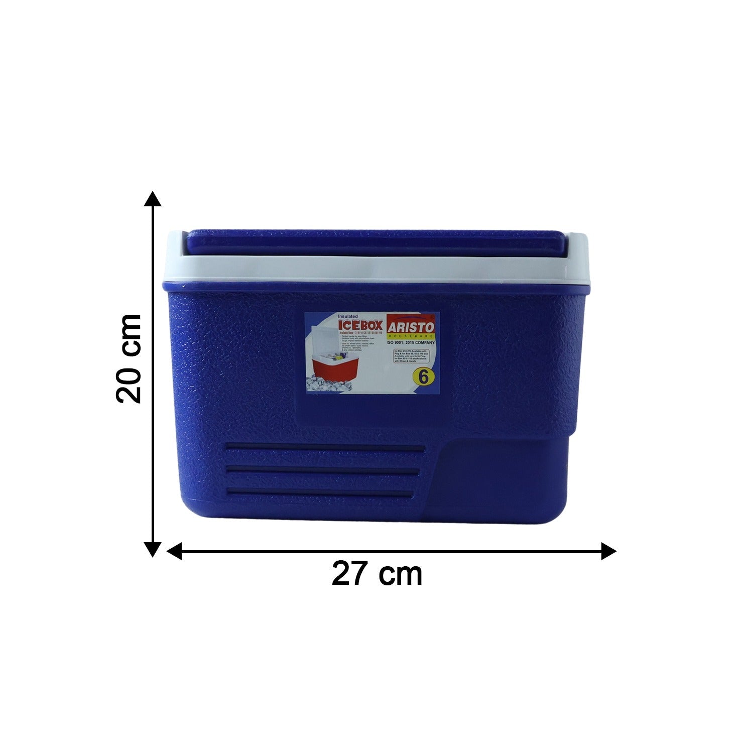 Compact size blue ice cooler box for travel and outdoor activities