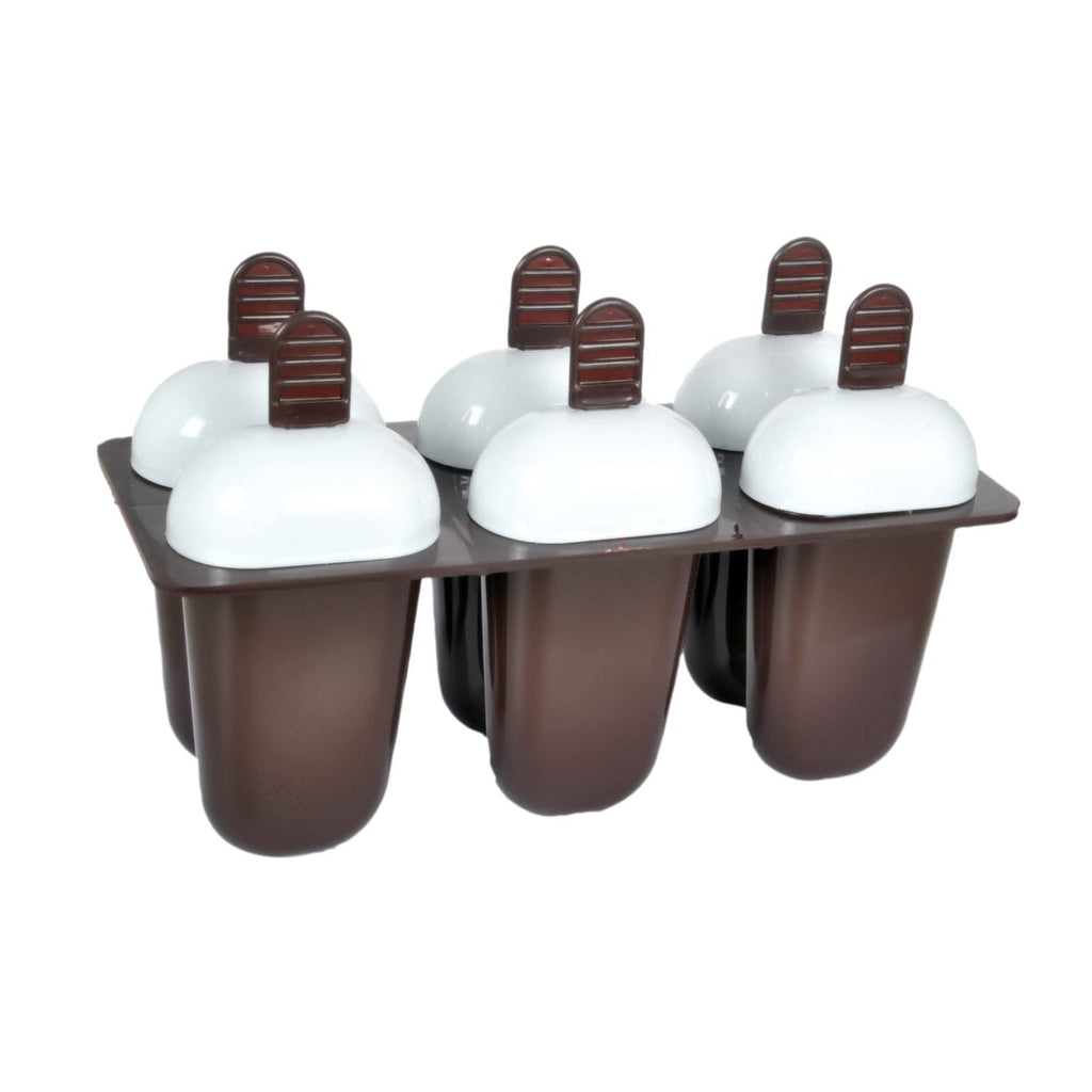 Close-up of a single ice candy mold, highlighting the convenient drip guard.