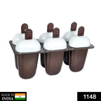 Top view of the Kulfi Maker set with six vibrant, empty molds.