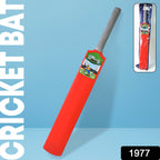 Durable plastic cricket bat for young players, with a clear view of the handle.