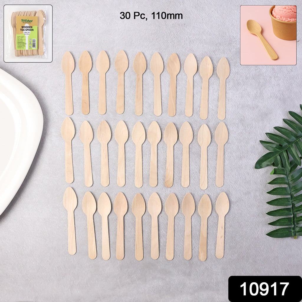 Disposable wooden spoons 110mm in 150pcs pack for tea and desserts