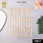Disposable wooden spoons 110mm in 150pcs pack for tea and desserts