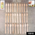 Pile of Freshee 160mm wooden forks made from birchwood