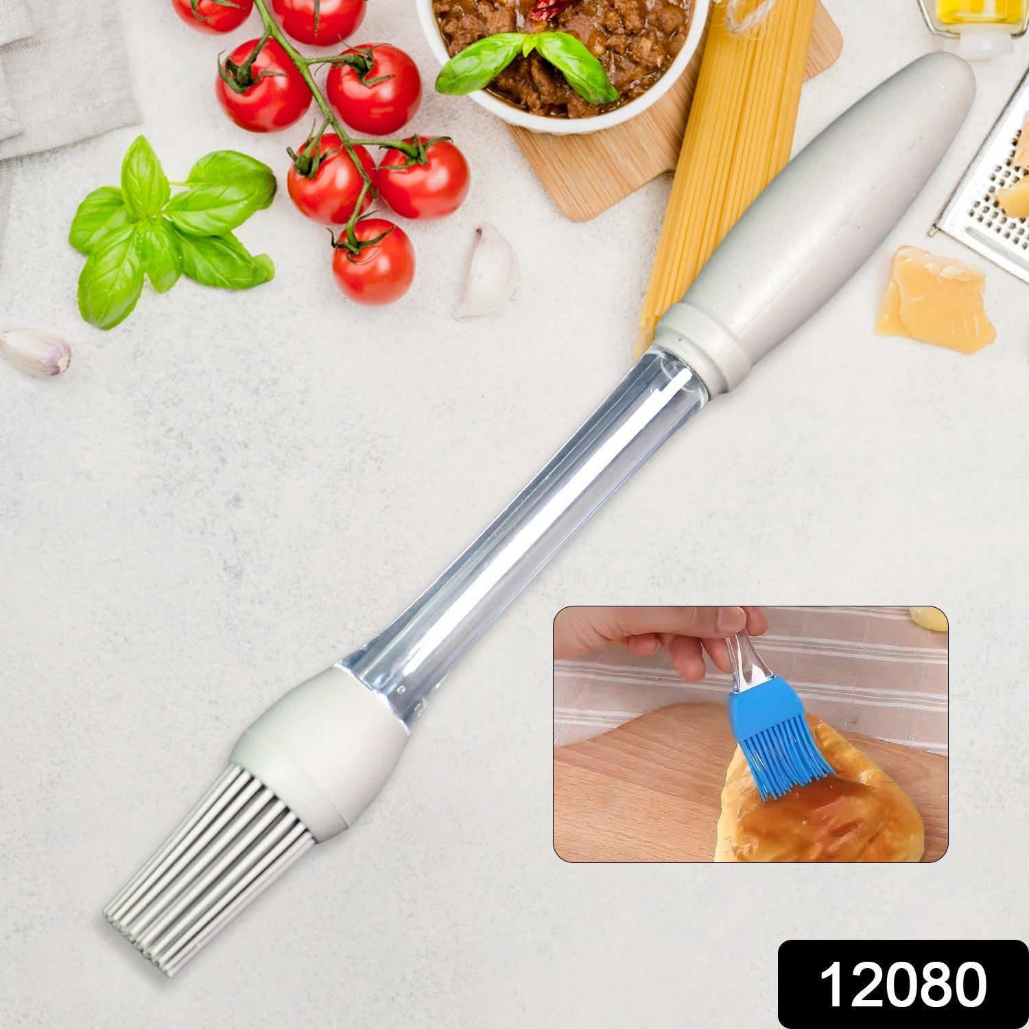 Multipurpose silicone cooking brush ideal for grills and baking