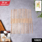Pack of 30 wooden coffee stirrers in eco-friendly packaging