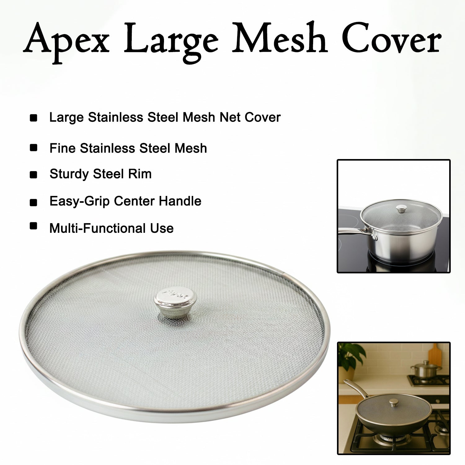 Apex large stainless steel mesh net cover ideal for kitchen cooking