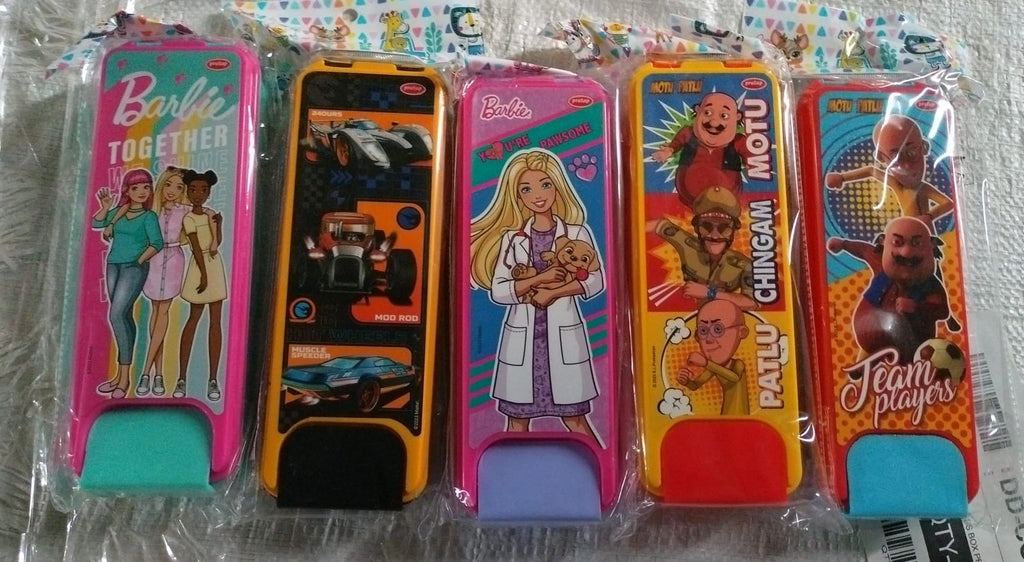 Mixed design cartoon pencil box for kids' school stationery
