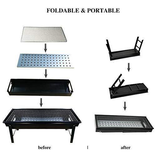 FirePot portable charcoal BBQ grill with grilling tools, illustrating a complete setup.
