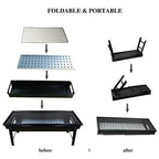 FirePot portable charcoal BBQ grill with grilling tools, illustrating a complete setup.