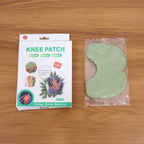 Close-up of herbal knee relief patch on skin showing comfort