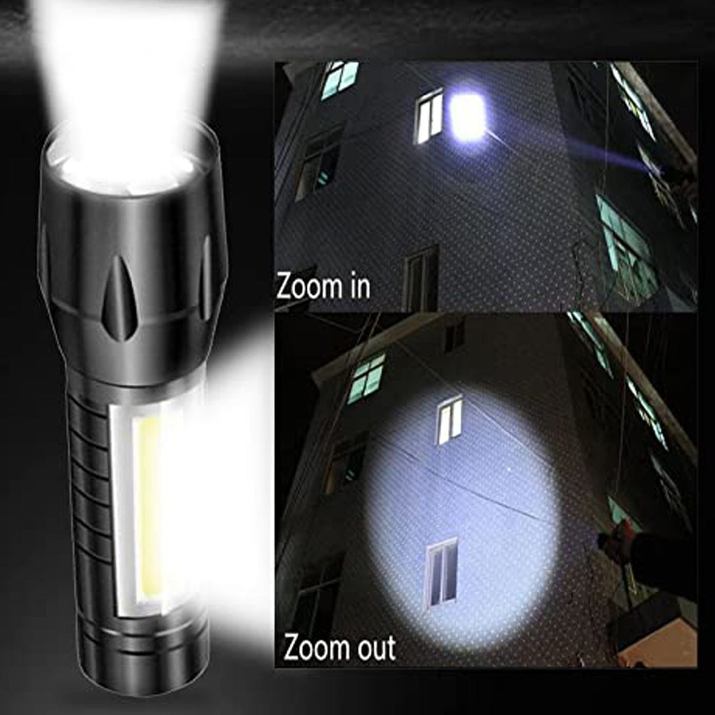 Bright LED emergency light torch in action.