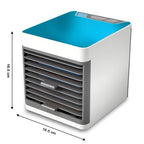 Portable air conditioning unit cooling a small area.