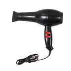 Professional hair dryer with nozzle attachment on a white background.