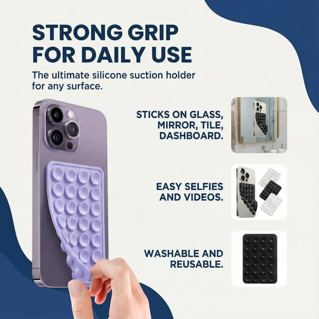 Clean main view of  suction phone holder mount for hands-free use