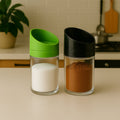 Apex 2-piece kitchen storage jars with airtight slant lids on kitchen counter